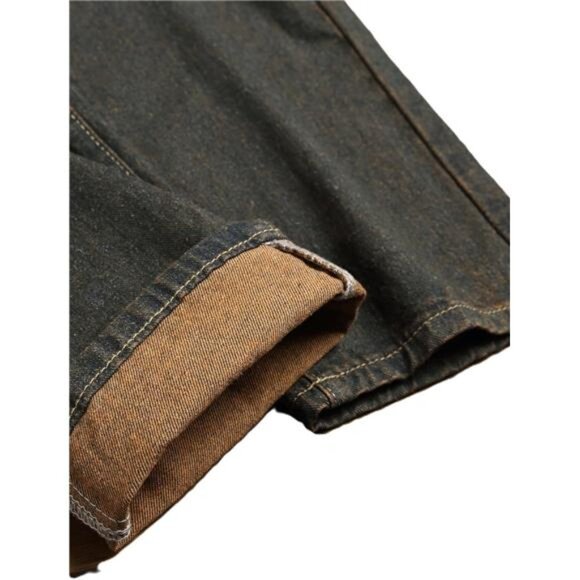 Men's Ripped Jeans Regular Fit Distressed Slim Straight Leg Stacked Biker - Picture 5 of 5